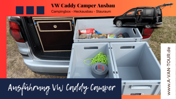 Caddy Camper Heckausbau - VW Caddy Camperausbau - Caddy Minicamper - Euroboxen Camping im VW Caddy - 6