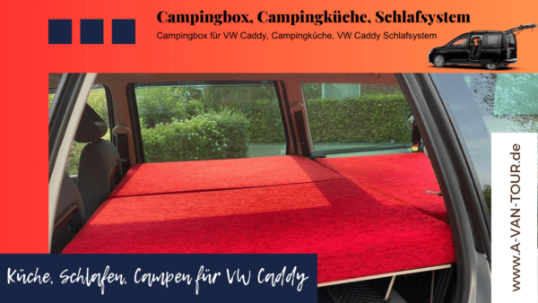 Campingbox VW Caddy Camper - Caddy Campingküche mit Spüle - Caddy Schlafsystem - Schlafen im VW Caddy - Campingbox mit Campingküche für den Caddy Camping - 13