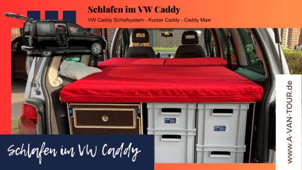 Schlafen im VW Caddy Camper - Caddy Schlafen - VW Caddy Schlafsystem - Schlafen im kurzen Caddy - 7