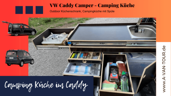 VW Caddy Camper Camping Küchenschrank - Caddy Campingküche mit Spüle - Camping Outdoor Küchenschrank - 12