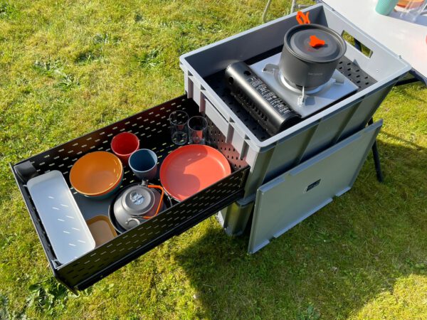 Campingküche Kompakt - Camping Küchenbox - A-VAN-TOUR-Produktgalerie - Einflammig ohne Kocher 1