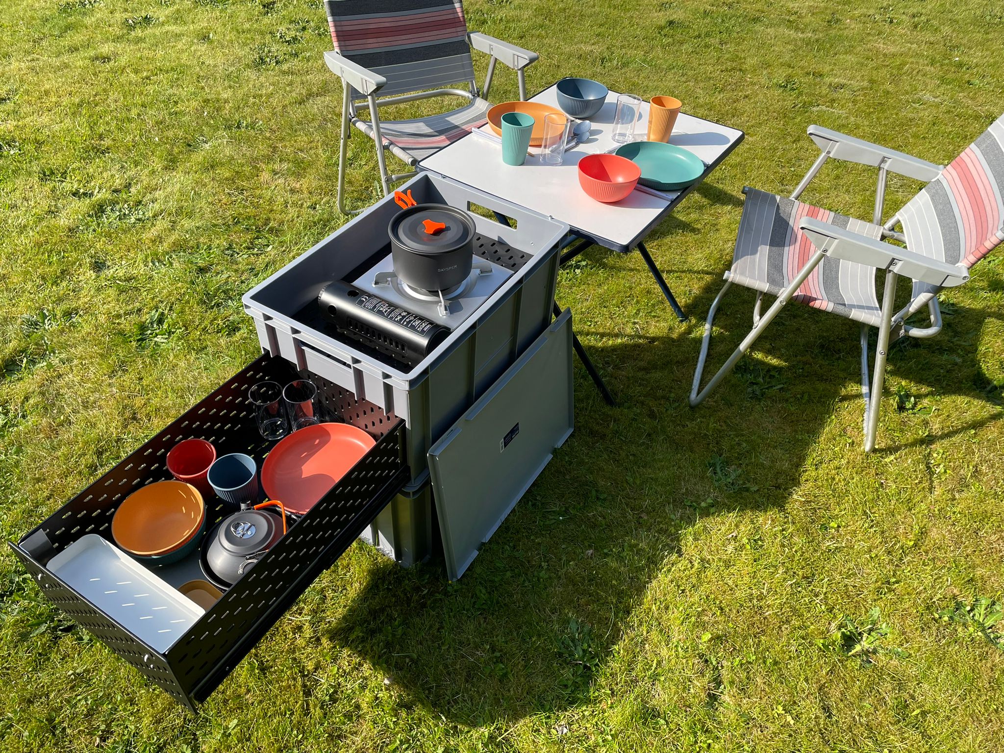 Campingtisch Outdoor Campingkocher Campingbox Campingküche Küchenbox ,  319,00 €